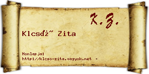 Klcsó Zita névjegykártya